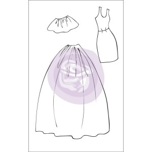 (Pre-Order) Mixed Media Doll Cling Stamp - Dress & Skirts Accessories